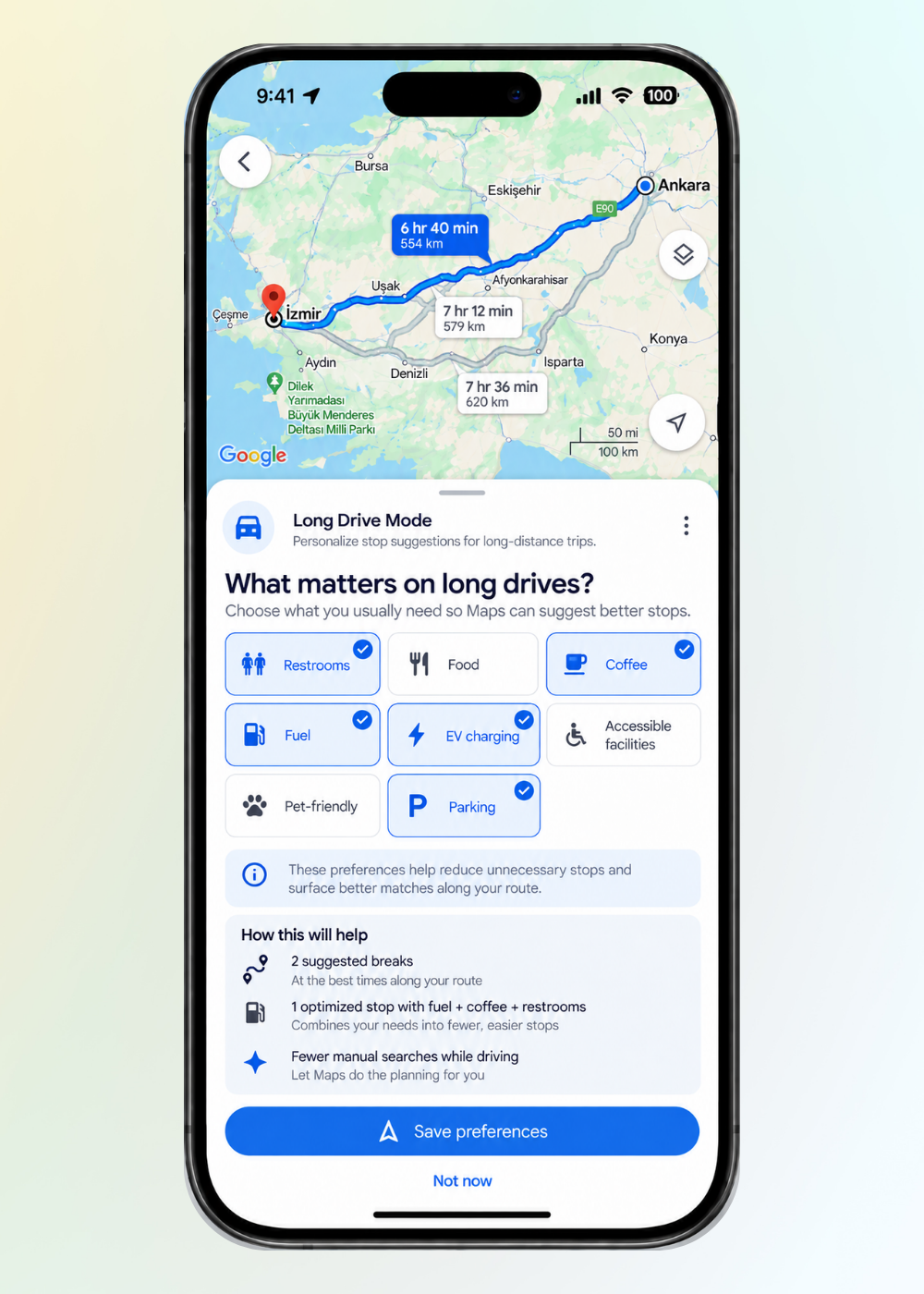 Personalize The Journey Google Maps phone mockup